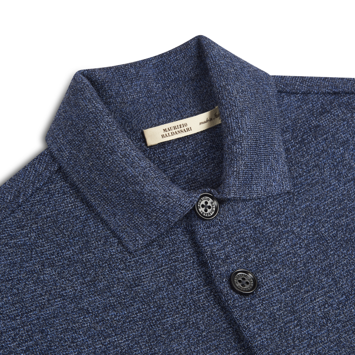 Navy Milano Stitch Wool Overshirt