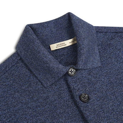 Navy Milano Stitch Wool Overshirt
