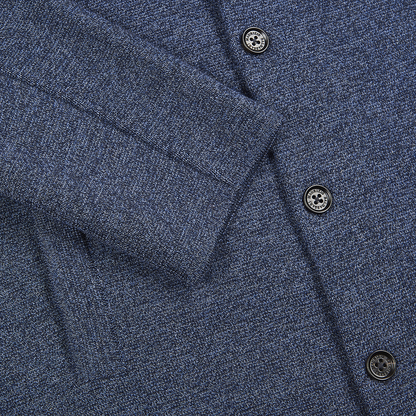 Navy Milano Stitch Wool Overshirt