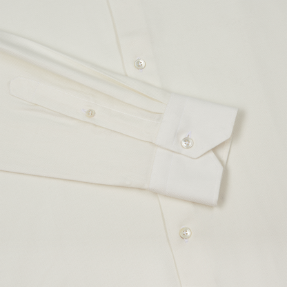 Cream Textured Cotton Modal Blend Shirt