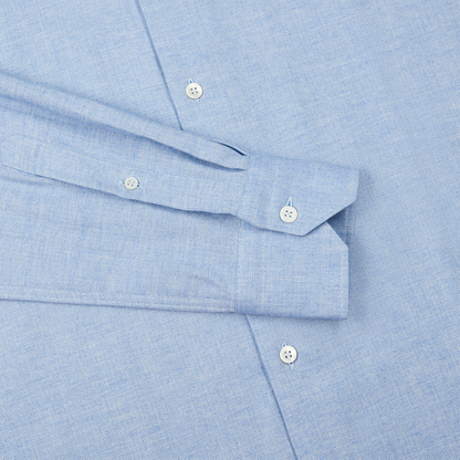Blue Herringbone Cotton Cashmere Shirt