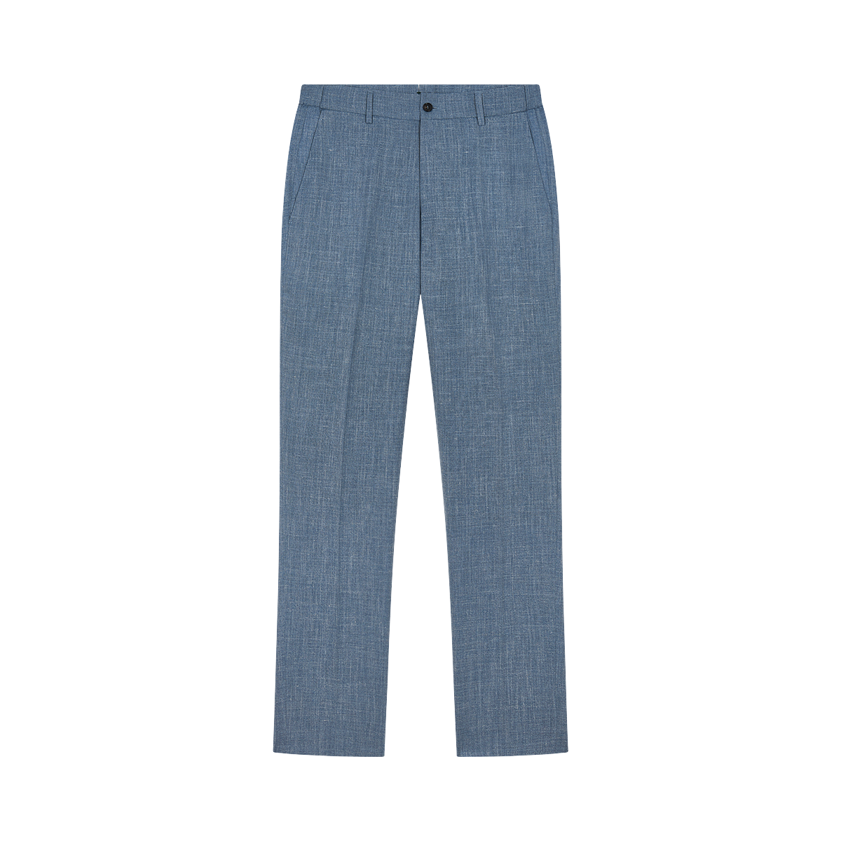 Azure Blue Wool Silk Linen Loro Piana Casual Trouser