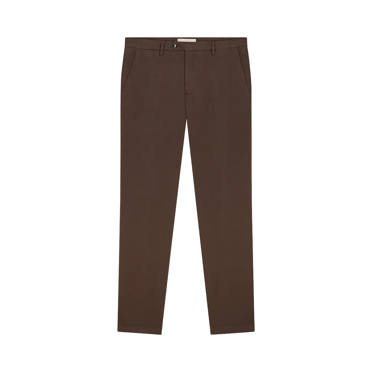 Brown Cotton/Tencel Twill Chinos