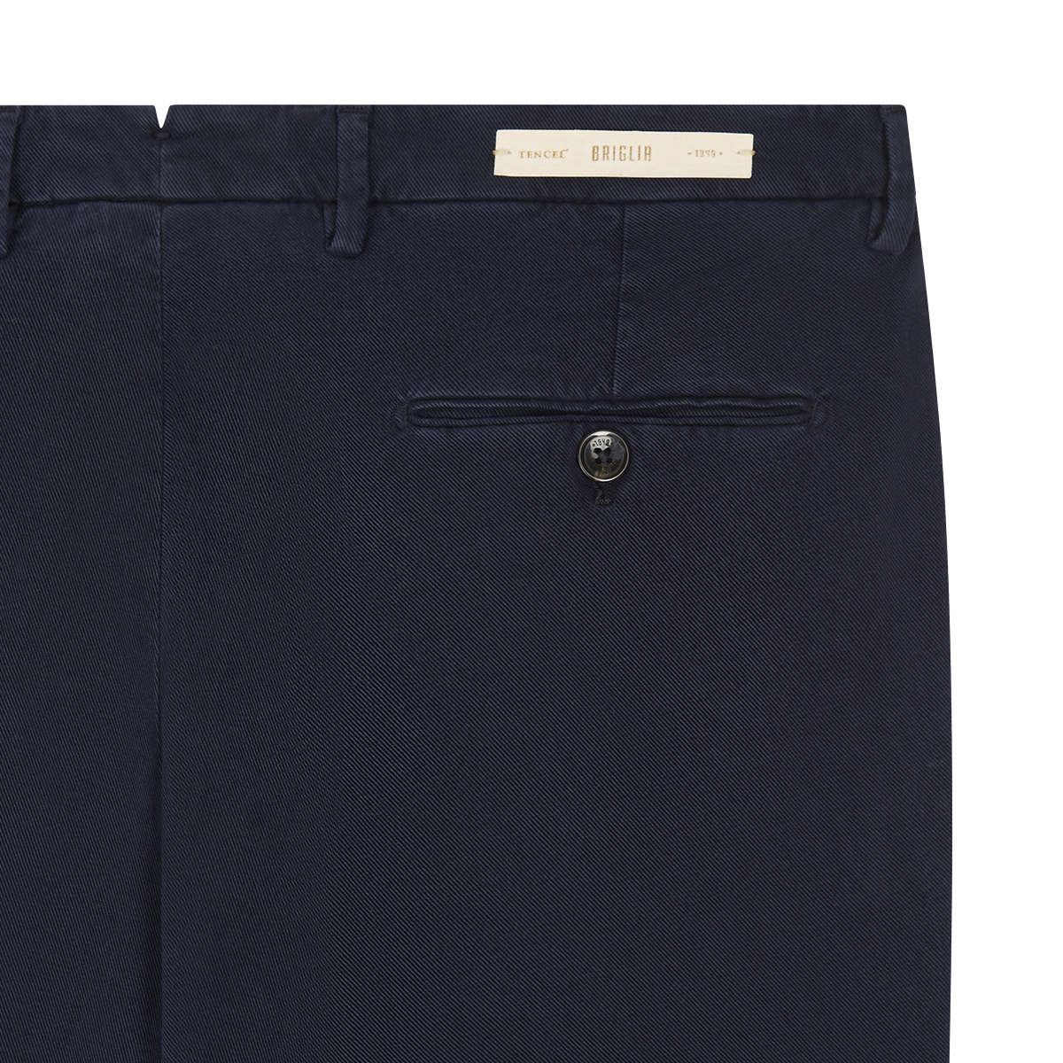 Navy Cotton/Tencel Twill Chinos