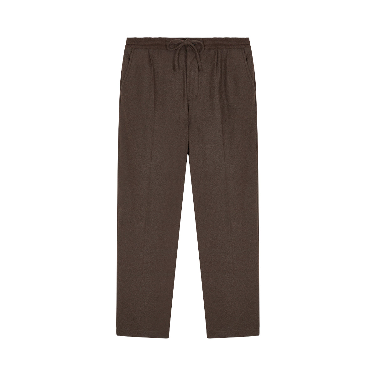 Brown Cashmere Flannel Drawstring Trouser