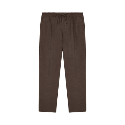 Brown Cashmere Flannel Drawstring Trouser