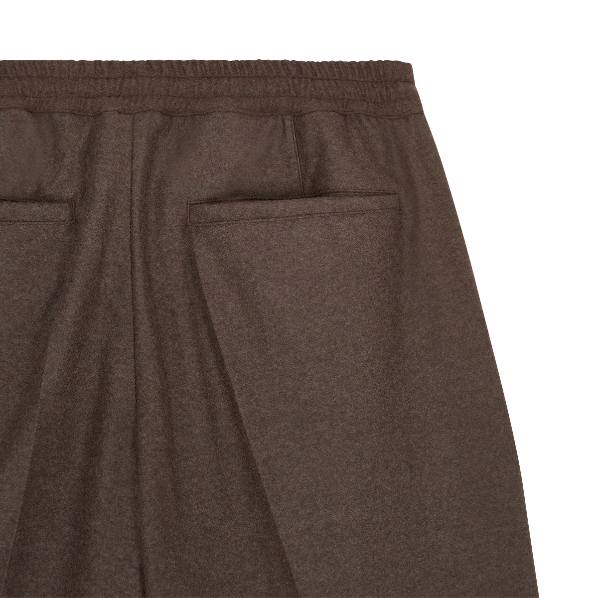 Brown Cashmere Flannel Drawstring Trouser