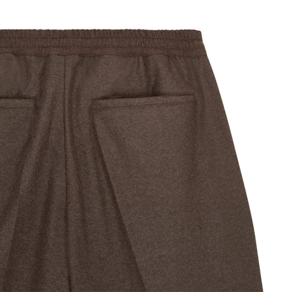 Brown Cashmere Flannel Drawstring Trouser