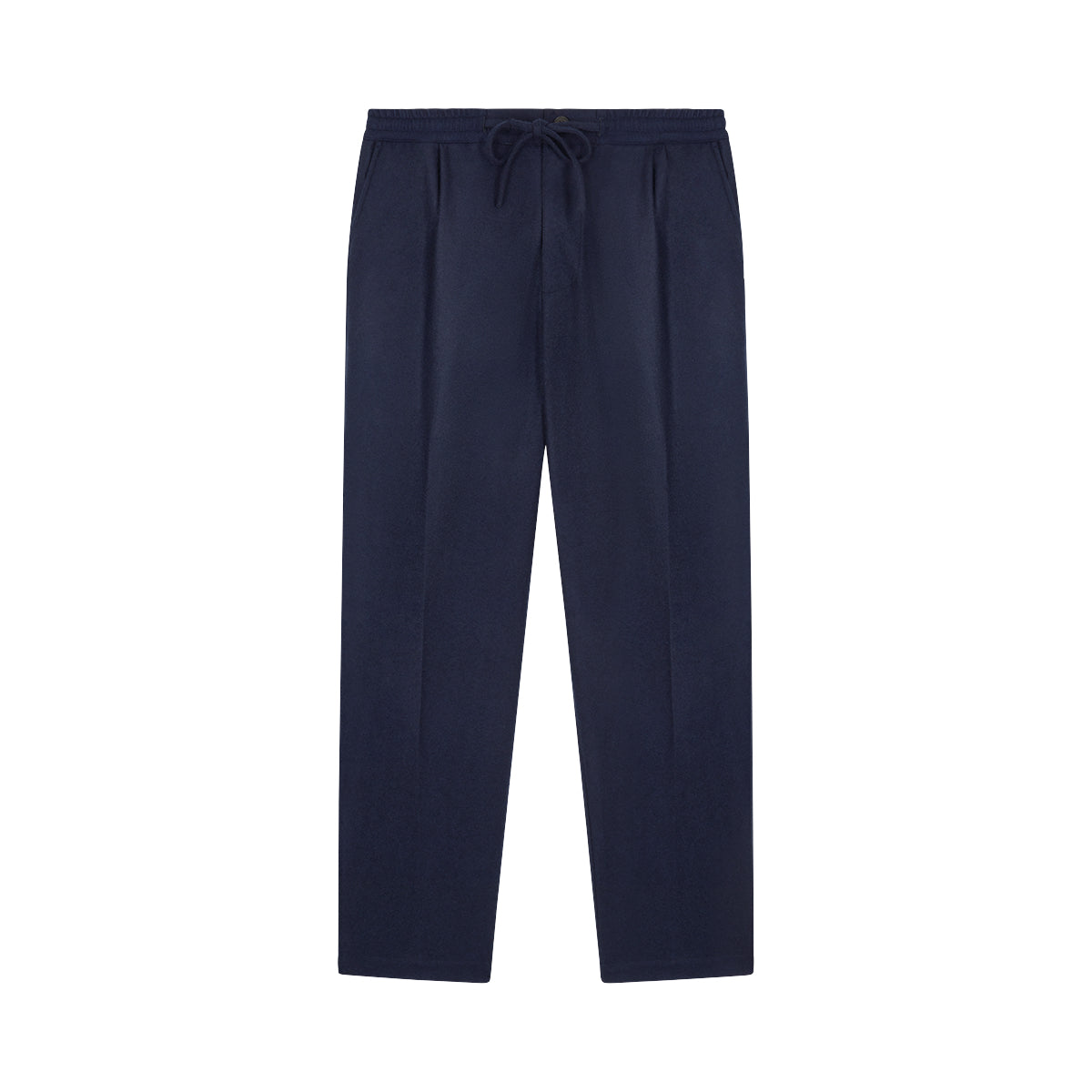 Navy Cashmere Flannel Drawstring Trouser