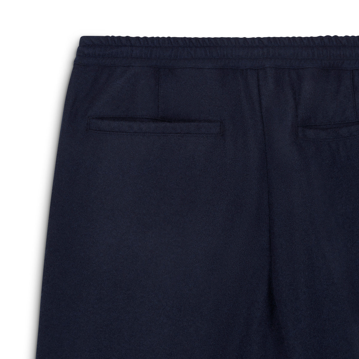 Navy Cashmere Flannel Drawstring Trouser