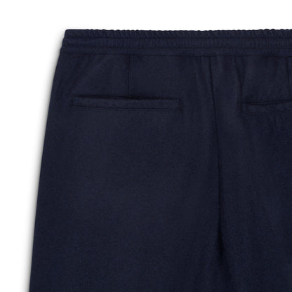 Navy Cashmere Flannel Drawstring Trouser