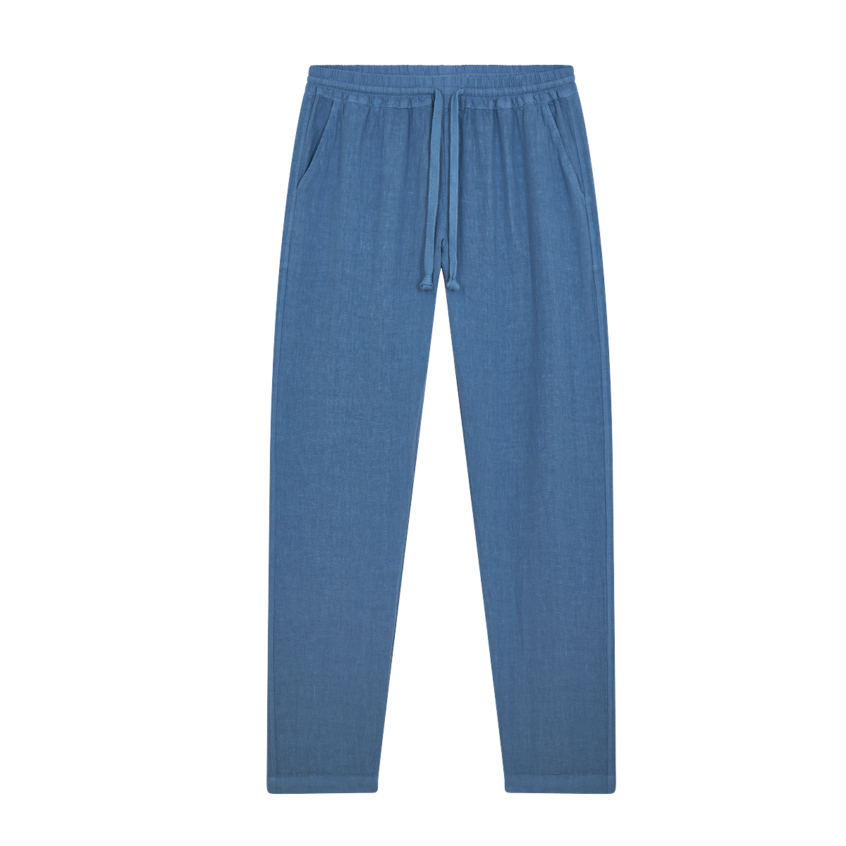 Dusty Blue Linen Drawstring Trousers