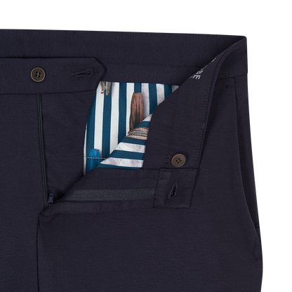 Navy Stretch Jersey Trousers