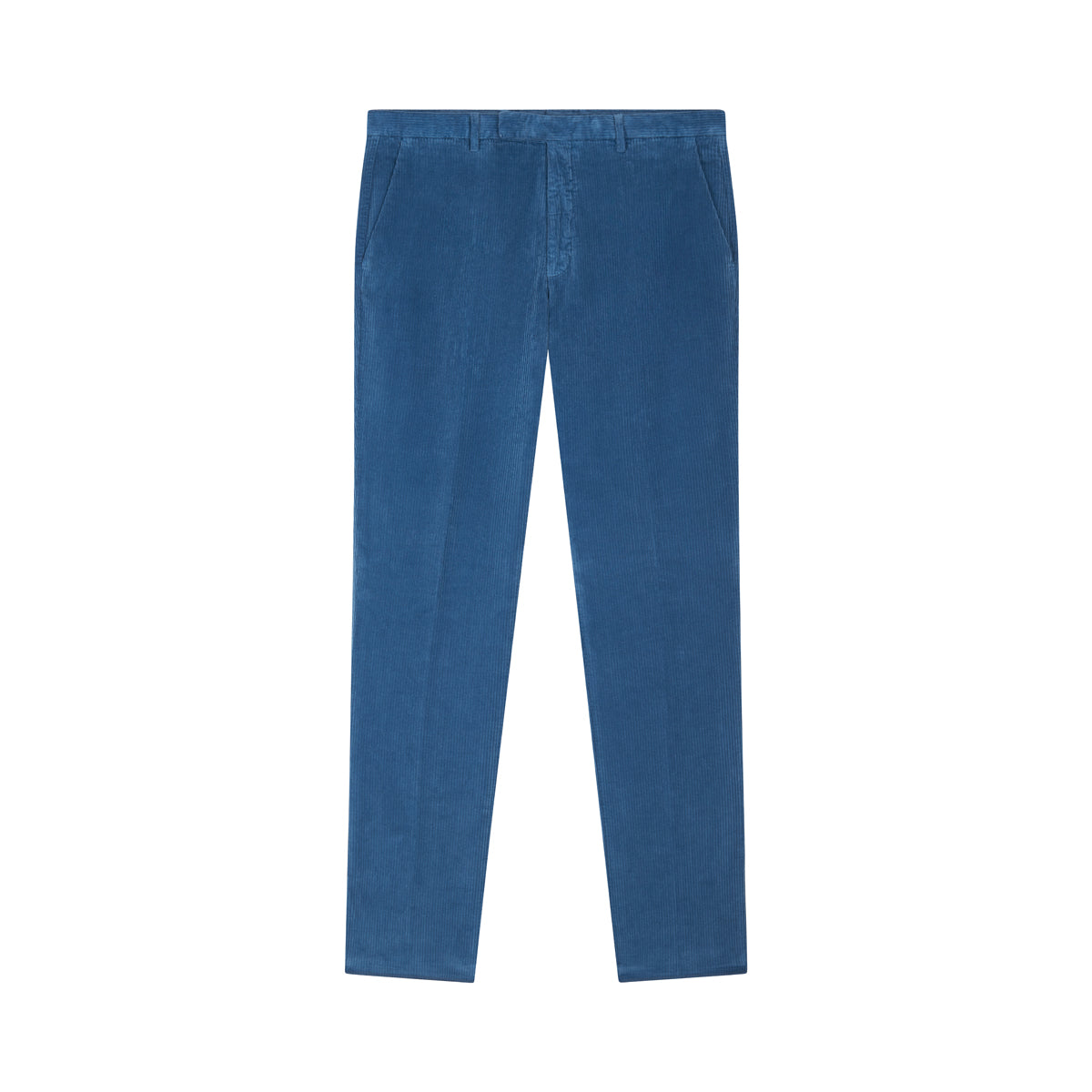 Blue Stretch Cotton Corduroy Trousers