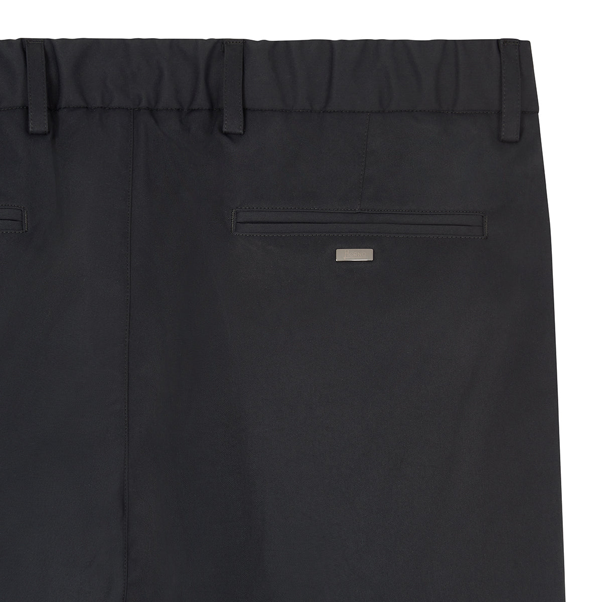 Black Nylon Stretch Drawstring Trousers