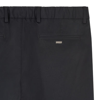 Black Nylon Stretch Drawstring Trousers