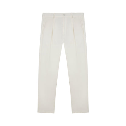 White Nylon Stretch Drawstring Trousers