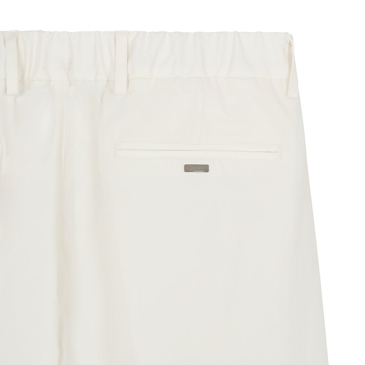 White Nylon Stretch Drawstring Trousers