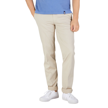 Canali Beige Cotton Stretch Flat Front Chinos Front