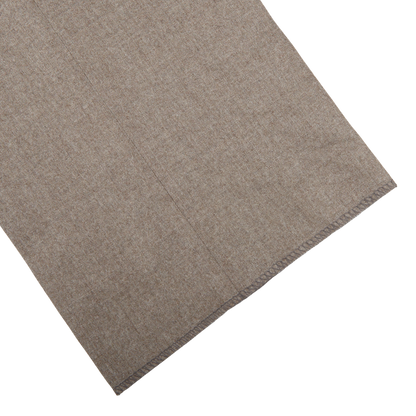 Canali Beige Wool Flannel Flat Front Trousers Cuff