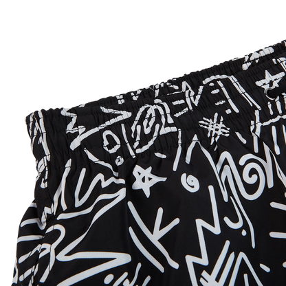 Canali Black Printed Microfiber Swimshorts Edge
