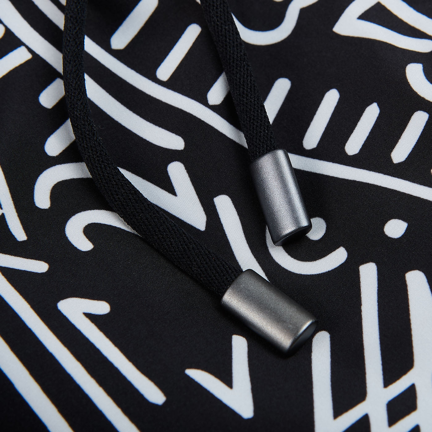 Canali Black Printed Microfiber Swimshorts Straps