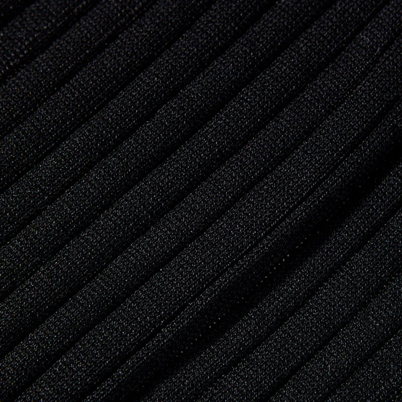 Black Knee Length Ribbed Cotton Socks