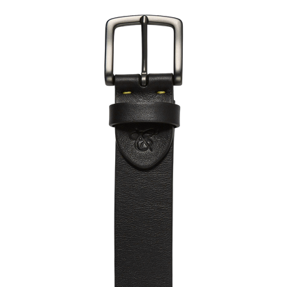 Canali Black Soft Leather Casual Belt Buckle