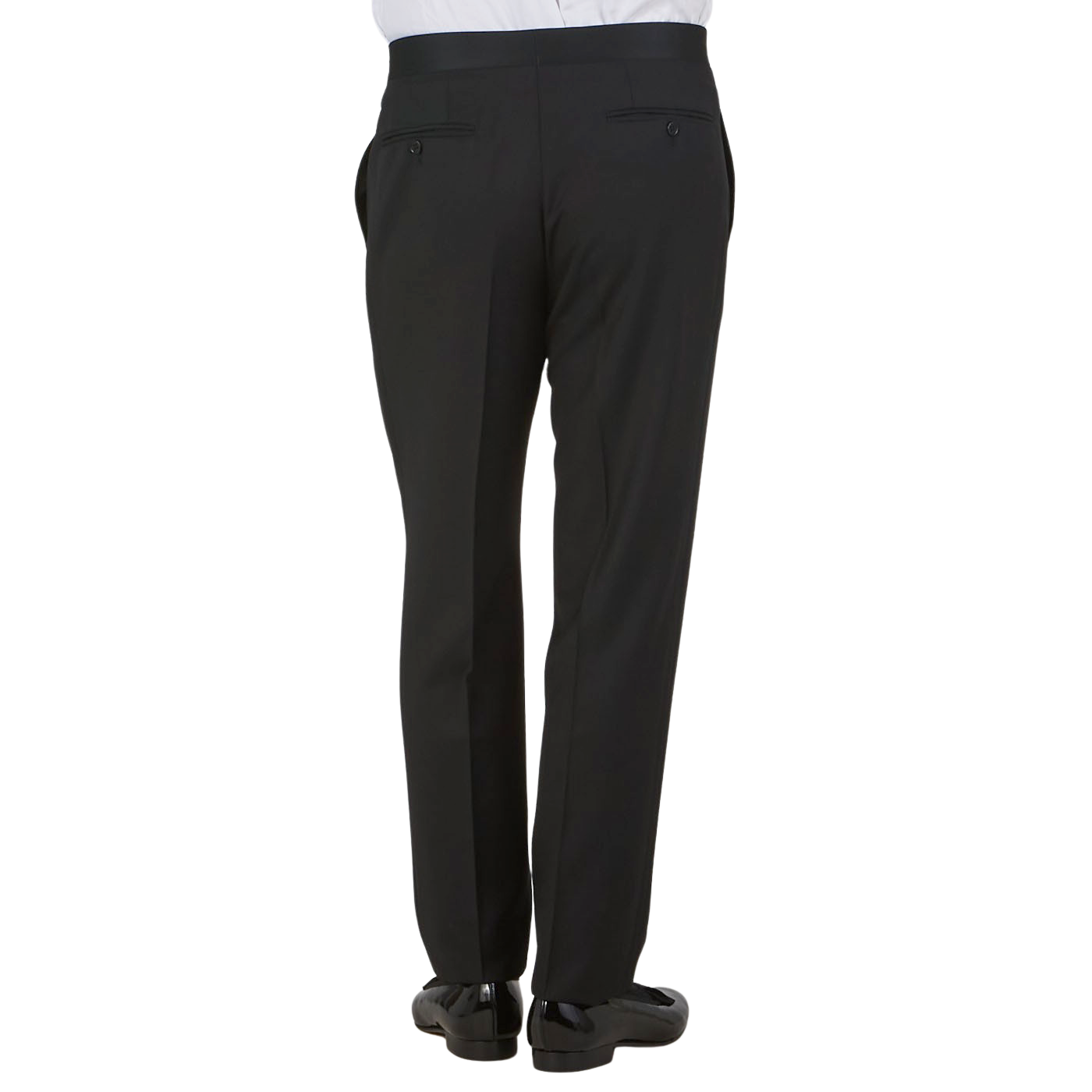 Canali Black Wool Peak Lapel Tuxedo Suit Back