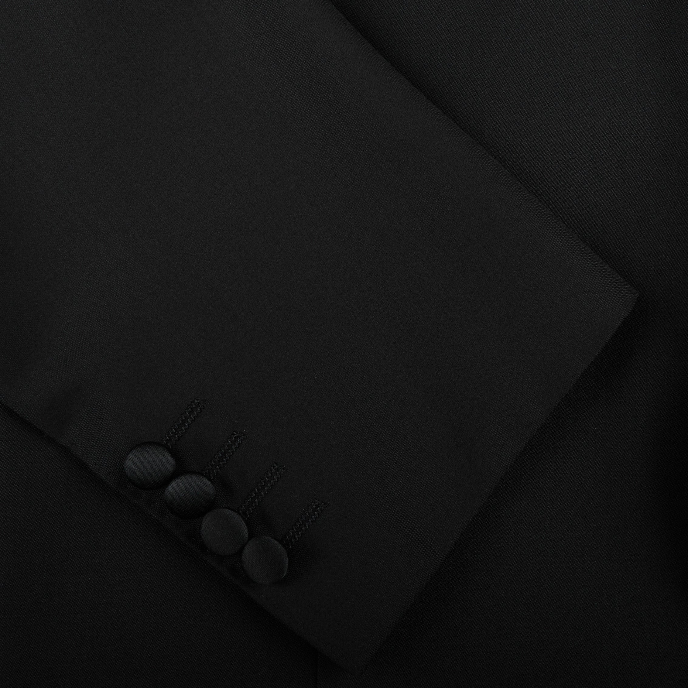 Canali Black Wool Peak Lapel Tuxedo Suit Cuff1