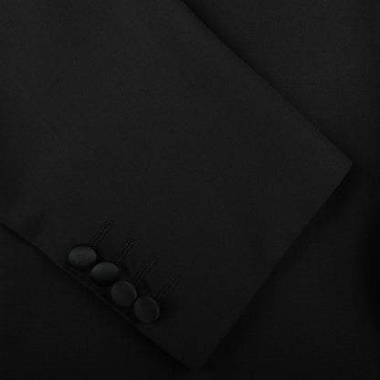 Canali Black Wool Peak Lapel Tuxedo Suit Cuff1