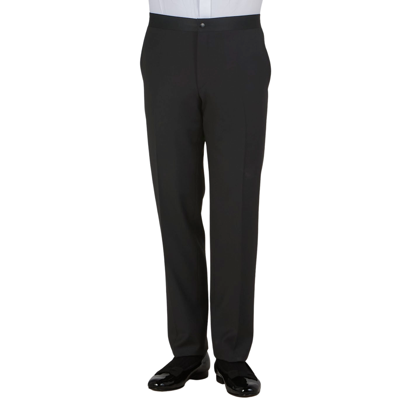 Canali Black Wool Peak Lapel Tuxedo Suit Front