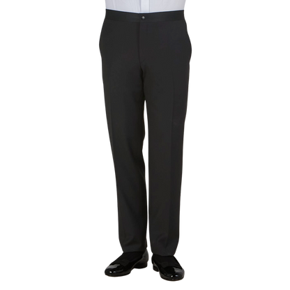 Canali Black Wool Peak Lapel Tuxedo Suit Front