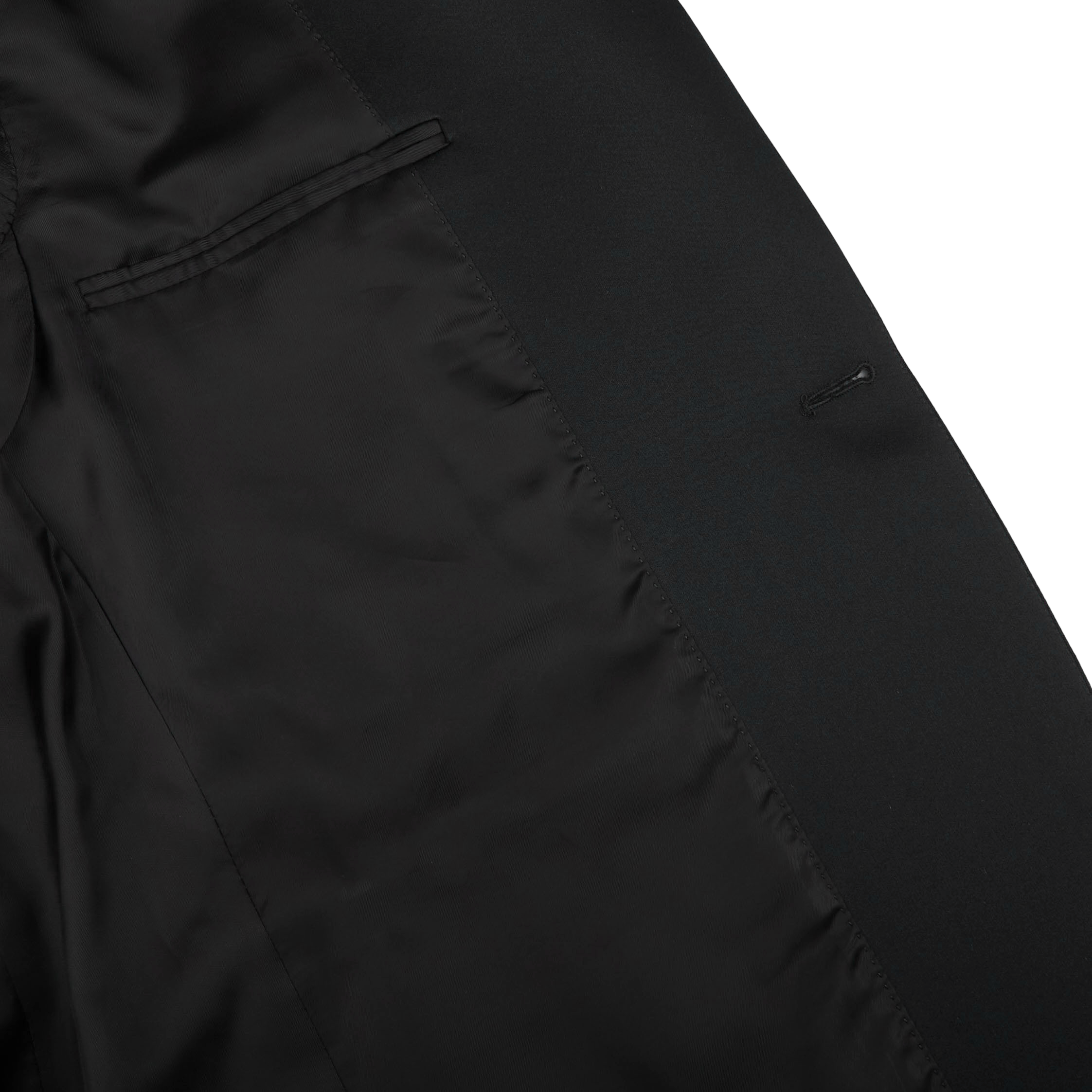 Canali Black Wool Peak Lapel Tuxedo Suit Inside