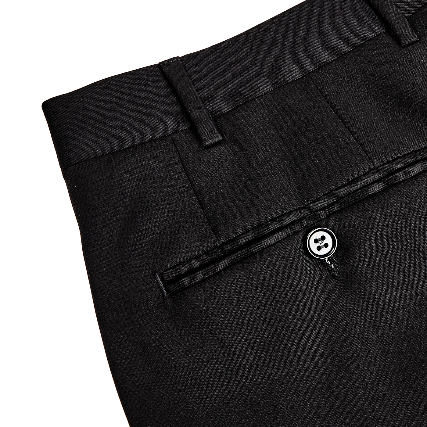 Canali Black Wool Single Pleat Trousers Pocket