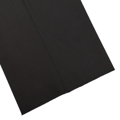 Canali Black Wool Stretch Flat Front Trousers Cuff