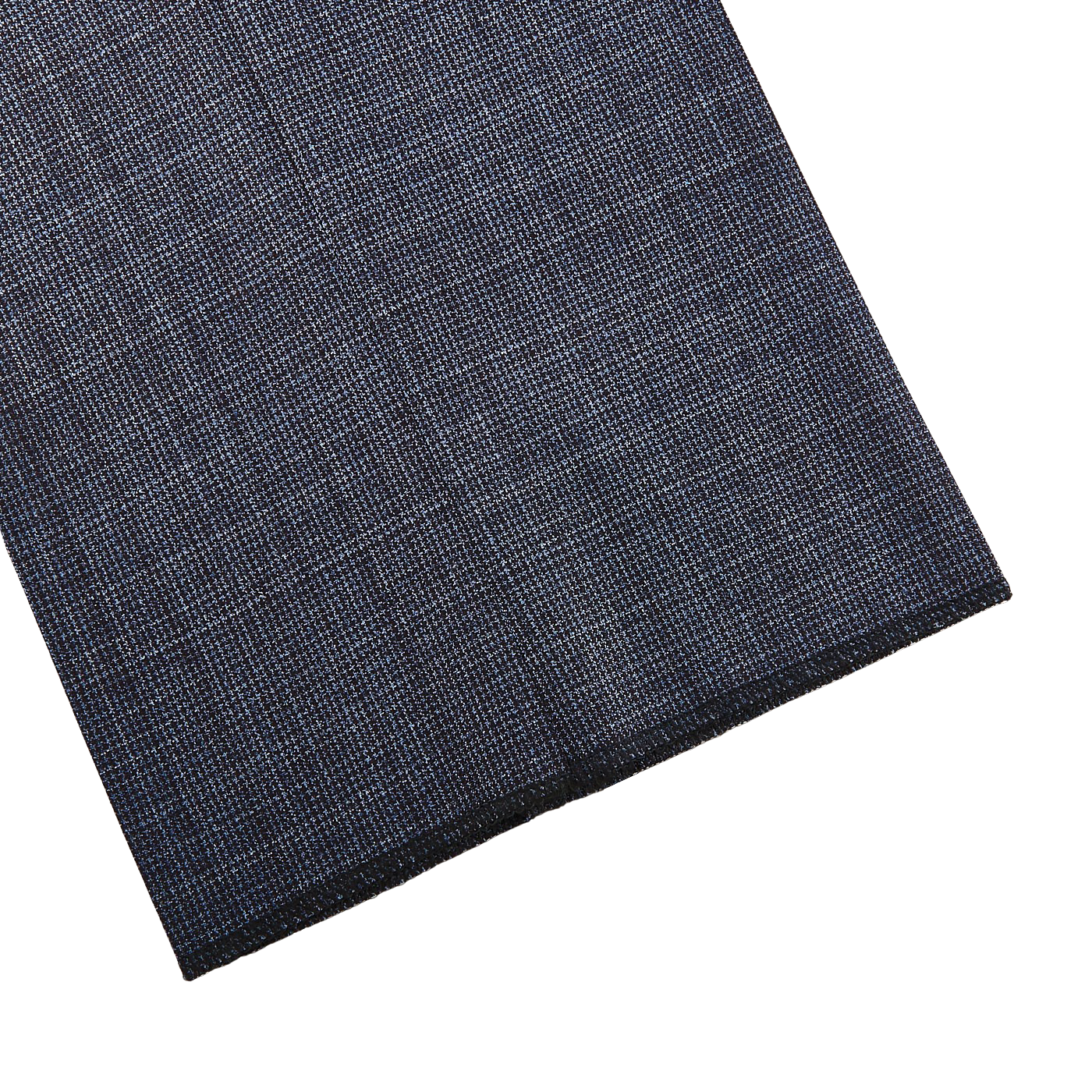 Canali Blue Houndstooth Wool Stretch Flat Front Trousers Cuff