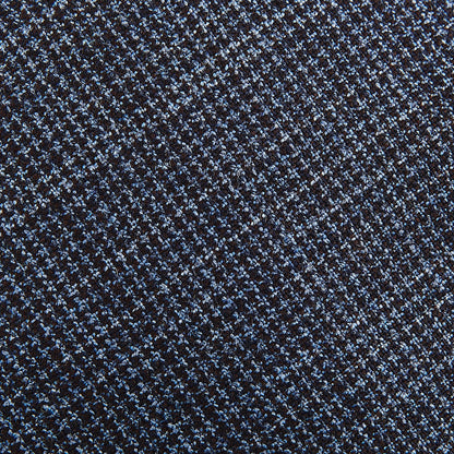 Canali Blue Houndstooth Wool Stretch Flat Front Trousers Fabric