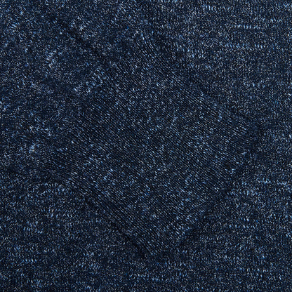Canali Blue Melange Cotton Linen Polo Shirt Cuff