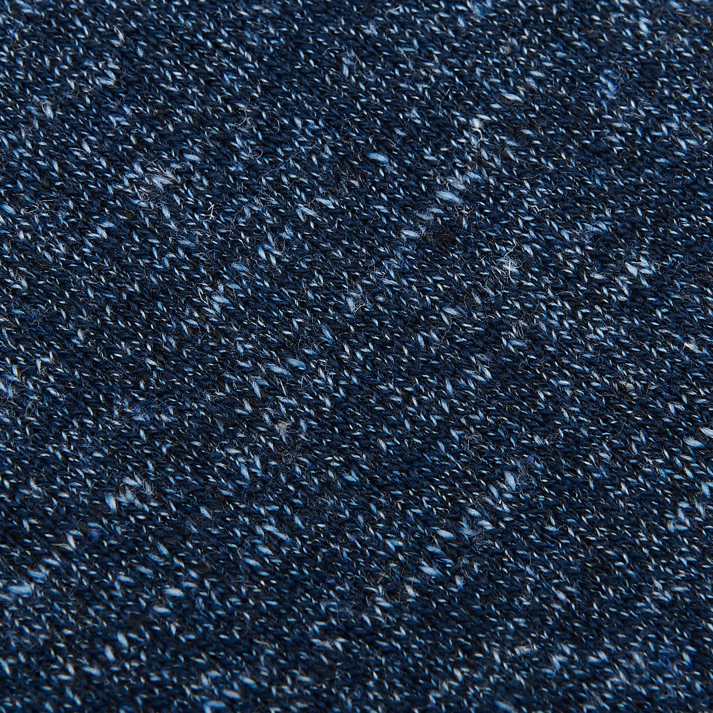 Canali Blue Melange Cotton Linen Polo Shirt Fabric
