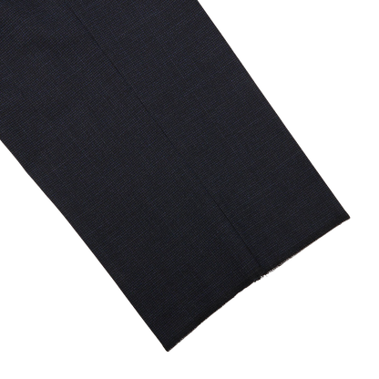 Canali Blue Melange Diagonal Wool Blend Trousers Cuff
