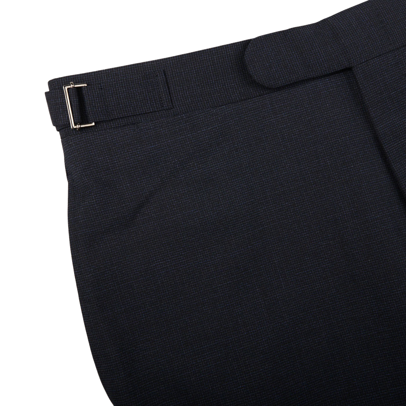 Canali Blue Melange Diagonal Wool Blend Trousers Edge