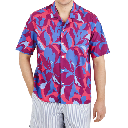 Canali Blue Printed Cotton Black Edition Shirt Front