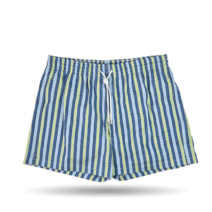 Canali Blue Printed Microfiber Swimshorts Front