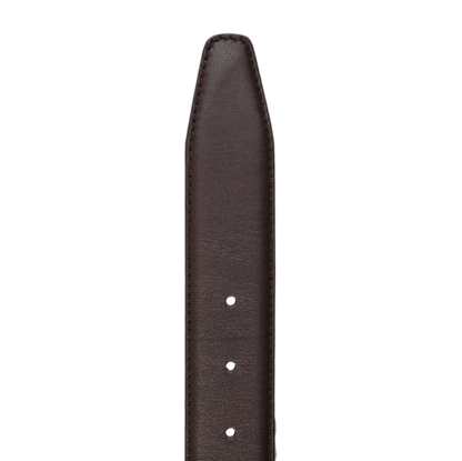 A soft and durable Brown Matt Calf Leather 35mm belt by Canali on a black background.