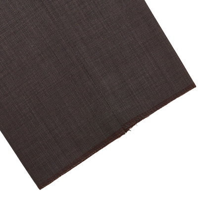 Canali Brown Melange Travel Wool Single Pleat Trousers Cuff