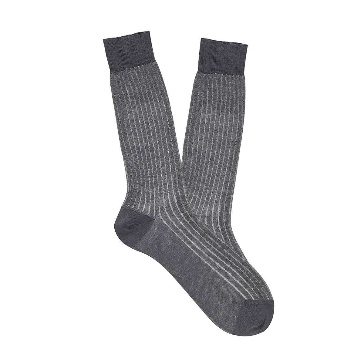 Canali Charcoal Grey Ribbed Cotton Vanisee Socks Feature