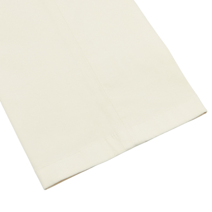 Canali Cream Beige Cotton Stretch Flat Front Chinos Cuff