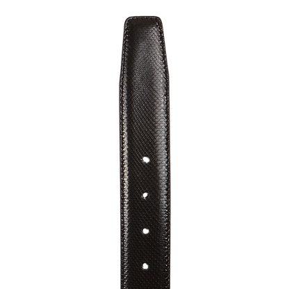 Canali Dark Brown Karung Leather 35mm Belt Edge