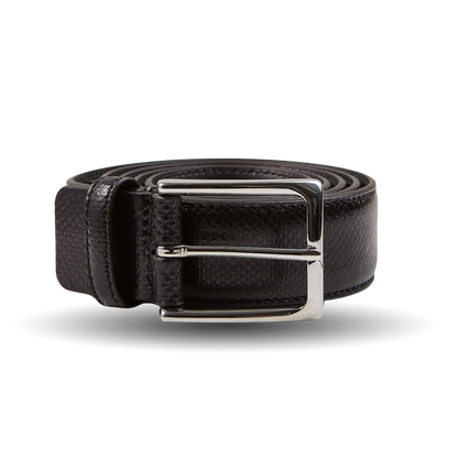 Canali Dark Brown Karung Leather 35mm Belt Feature